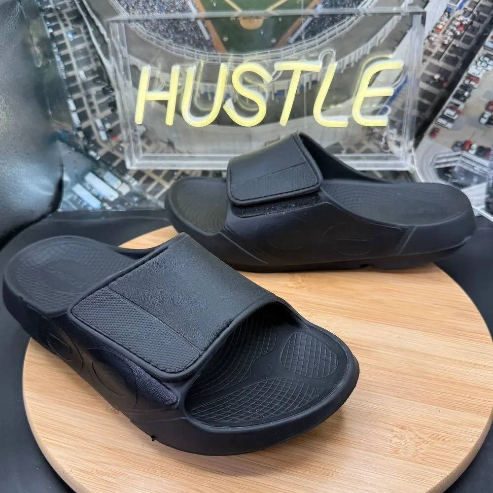 OOFOS OOahh UNISEX SPORT FLEX SLIDE BLACK Men’s 8/ Women’s 10